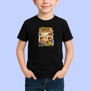 Tricou Contract De Ucenicie Copii Fotbal Amuzant, din bumbac 100%, tricou negru Copii | Dama | Barbat - Img 2