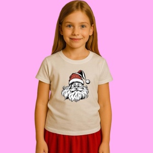 Tricou Contur Mos Craciun Artistic, din bumbac 100%, tricou alb, Copii | Dama | Barbat - Img 2