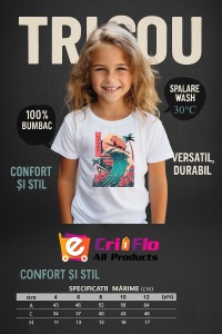 Tricou copii Capybara - Surfing big wave - Img 4