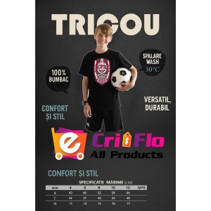 Tricou copii Cfr Cluj Romania din bumbac 100% - Img 4
