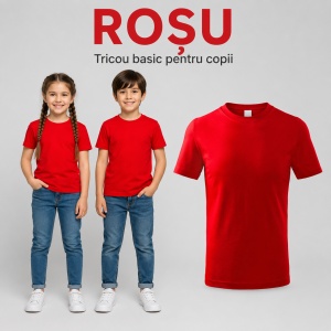 Tricou Copii Clasic Basic Free – Băiat și Fată, 100% Bumbac, Confortabil - Img 18