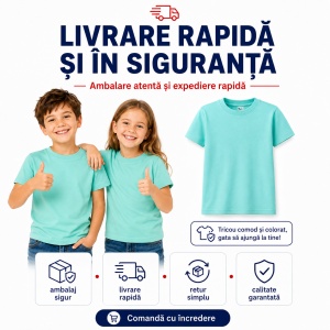 Tricou Copii Classic New Malfini – 100% Bumbac, Mânecă Scurtă, Fete și Băieți, 18 Culori - Img 7