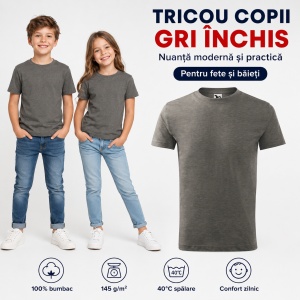 Tricou Copii Classic New Malfini – 100% Bumbac, Mânecă Scurtă, Fete și Băieți, 18 Culori - Img 17
