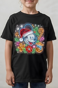 Tricou copii craciun - NEON CHRISTMAS MICKEY - mickey, craciun, distractie, familie