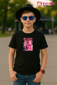 Tricou copii cu formatia ROSE BLOACK PINK , din bumbac 100% - Img 5