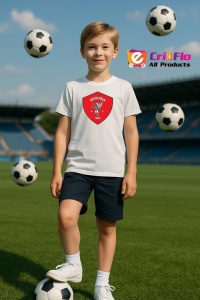 Tricou copii cu logo stema AC Perugia Italia, din bumbac 100% - Img 10