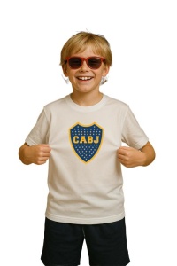 Tricou copii cu logo stema Boca Juniors Argentina, din bumbac 100% - Img 3