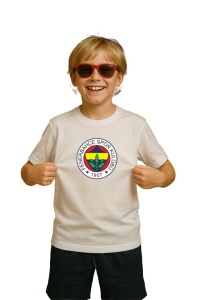 Tricou copii cu logo stema Fenerbahçe Turcia, din bumbac 100% - Img 3