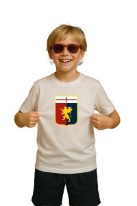 Tricou copii cu logo stema Genoa CFC Italia, din bumbac 100% - Img 3