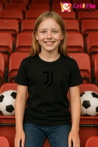 Tricou copii cu logo stema Juventus FC Italia, din bumbac 100% - Img 5