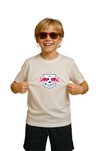 Tricou copii cu logo stema RB Leipzig Germania, din bumbac 100% - Img 3