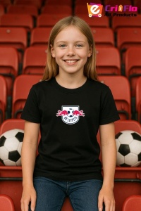 Tricou copii cu logo stema RB Leipzig Germania, din bumbac 100% - Img 4
