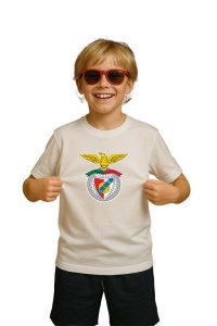 Tricou copii cu logo stema SL Benfica Portugalia, din bumbac 100% - Img 3