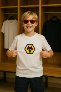 Tricou copii cu logo stema Wolverhampton Wanderers Anglia, din bumbac 100% - Img 8