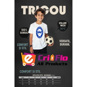 Tricou copii Deportivo Alaves din bumbac 100% - Img 2