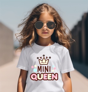 Tricou copii din bumbac 100%, personalizat cu Mini Queen - Cadou - Img 2