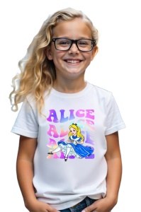 Tricou Copii din bumbac 100%, personalizat cu personajul Alice