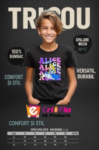 Tricou Copii din bumbac 100%, personalizat cu personajul Alice - Img 9