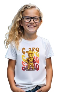 Tricou Copii din bumbac 100%, personalizat cu personajul C-3PO