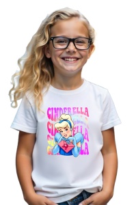 Tricou Copii din bumbac 100%, personalizat cu personajul Cindrella - Img 2
