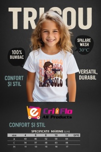 Tricou Copii din bumbac 100%, personalizat cu personajul Han Solo - Img 4