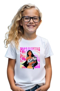 Tricou Copii din bumbac 100%, personalizat cu personajul Pocahontas