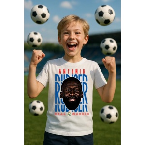 Tricou Copii din bumbac cu fotbalistul Antonio Rudiger-Real Madrid - Img 6
