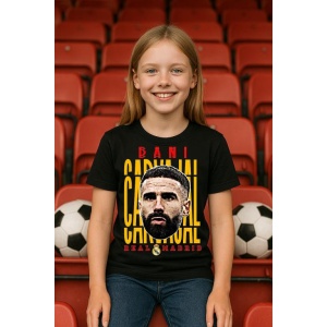 Tricou Copii din bumbac cu fotbalistul Daniel Dani Carvajal Ramos-Real Madrid - Img 4