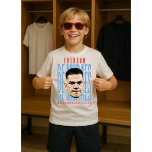 Tricou Copii din bumbac cu fotbalistul Ederson Santana de Moraes-Manchester City - Img 7