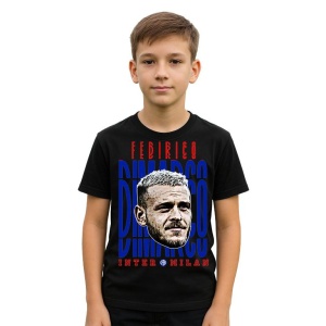 Tricou Copii din bumbac cu fotbalistul Federico Dimarco-Inter Milano