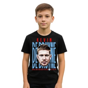 Tricou Copii din bumbac cu fotbalistul Kevin De Bruyne-Manchester City - Img 2