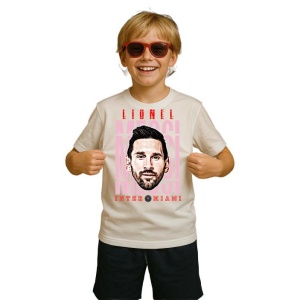 Tricou Copii din bumbac cu fotbalistul Lionel Andres Messi Cuccittini-Inter Miami CF