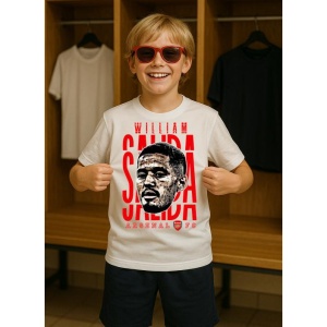 Tricou Copii din bumbac cu fotbalistul William Alain Andre Gabriel Saliba-Arsenal FC - Img 7