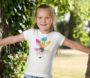 Tricou copii din bumbac personalizat haios cu Tweety & Sylvester Looney Tunes - Cadou - Img 4