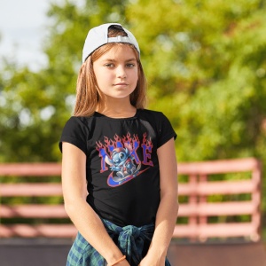 Tricou copii din bumbac personalizat haios Skater Stitch - Cadou