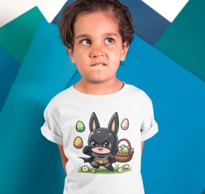 Tricou copii personalizat - Easter Batman - din bumbac, personalizat - Cadou - Img 4