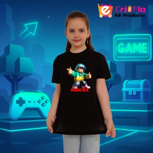 Tricou Copii Roblox Cantareata Curcubeu din bumbac 100% - Img 4