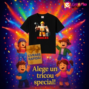 Tricou Copii Roblox Exploratorul Pixelat din bumbac 100% - Img 6
