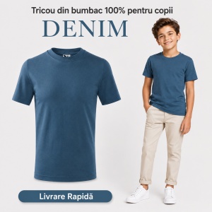 Tricou Copii Simplu din bumbac pentru Băieți 135 - Img 17