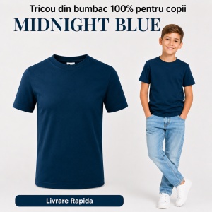Tricou Copii Simplu din bumbac pentru Băieți 135 - Img 27