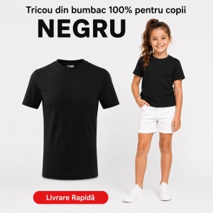 Tricou Copii Simplu din bumbac pentru Fete 135 - Img 30