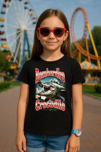 Tricou Copii Tralalelo Tra la la Bombardiro Bombardino Crocodilo Funny Italian Brainrot Meme T-Shirt - Img 3