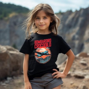 Tricou Copii Tralalelo Tra la la Bombardiro Bombardino Crocodilo Funny Italian Brainrot Meme T-Shirt (1) - Img 4