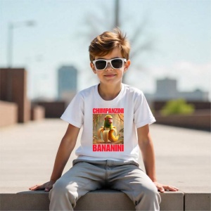 Tricou Copii Tralalelo Tra la la Chimpanzini Bananini - Italian Brainrot Meme T-Shirt (2) - Img 5