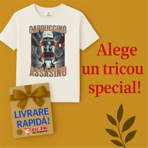 Tricou Copii Tralalelo Tra la la Italian Brainrot Cappuccino Assassino, Funny Cappuccino Meme T-Shirt (1) - Img 6