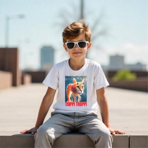 Tricou Copii Tralalelo Tra la la Trippi Troppi - Italian Brainrot Meme T-Shirt - Img 4
