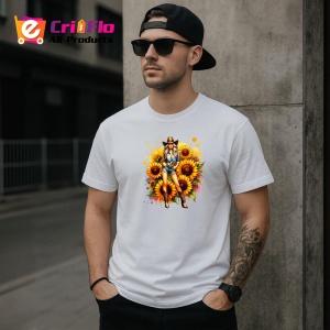 Tricou cowgirl pose sunflowers background, cowgirl cu fundal floarea soarelui, Copii | Dama | Barbat - Img 4