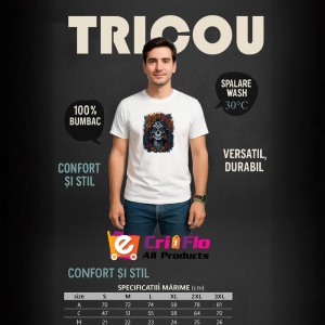 Tricou Craniu femeie decorat cu flori mov si fundal deschis Copii | Dama | Barbat - Img 6