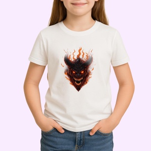 Tricou Craniu inflacarat cu coarne stil diavol Halloween Copii | Dama | Barbat - Img 3