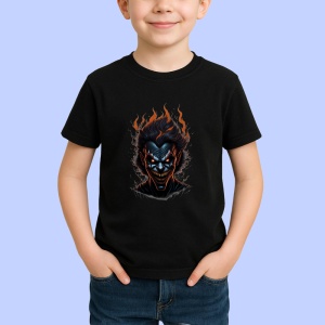 Tricou Craniu inflacarat cu zambet malefic si ochi stralucitori Copii | Dama | Barbat, culoare negru - Img 4